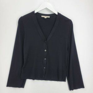 LOFT Sweater Black Button Front Cardigan Office Classic Preppy Layer